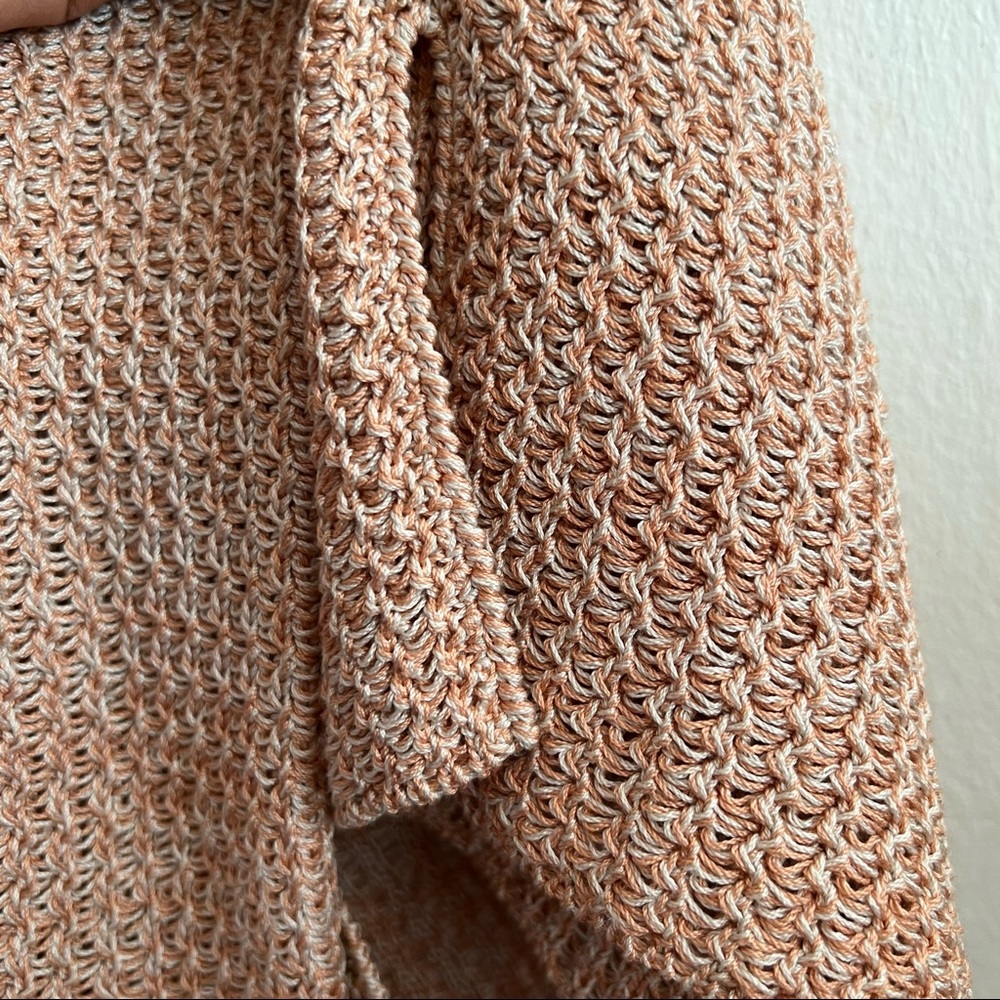Peruvian Connection Peach Cable Knit Cardigan Siz… - image 4